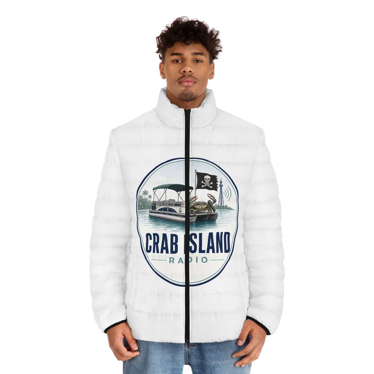 Men's Puffer Jacket (AOP) – Crab Island Radio