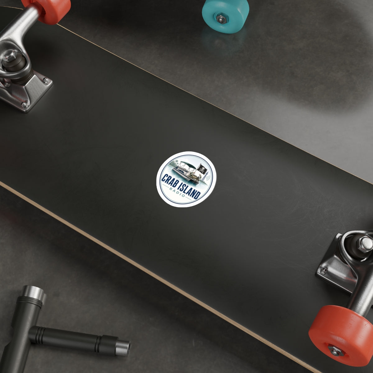 Crab Island Radio Badge Die-Cut Stickers