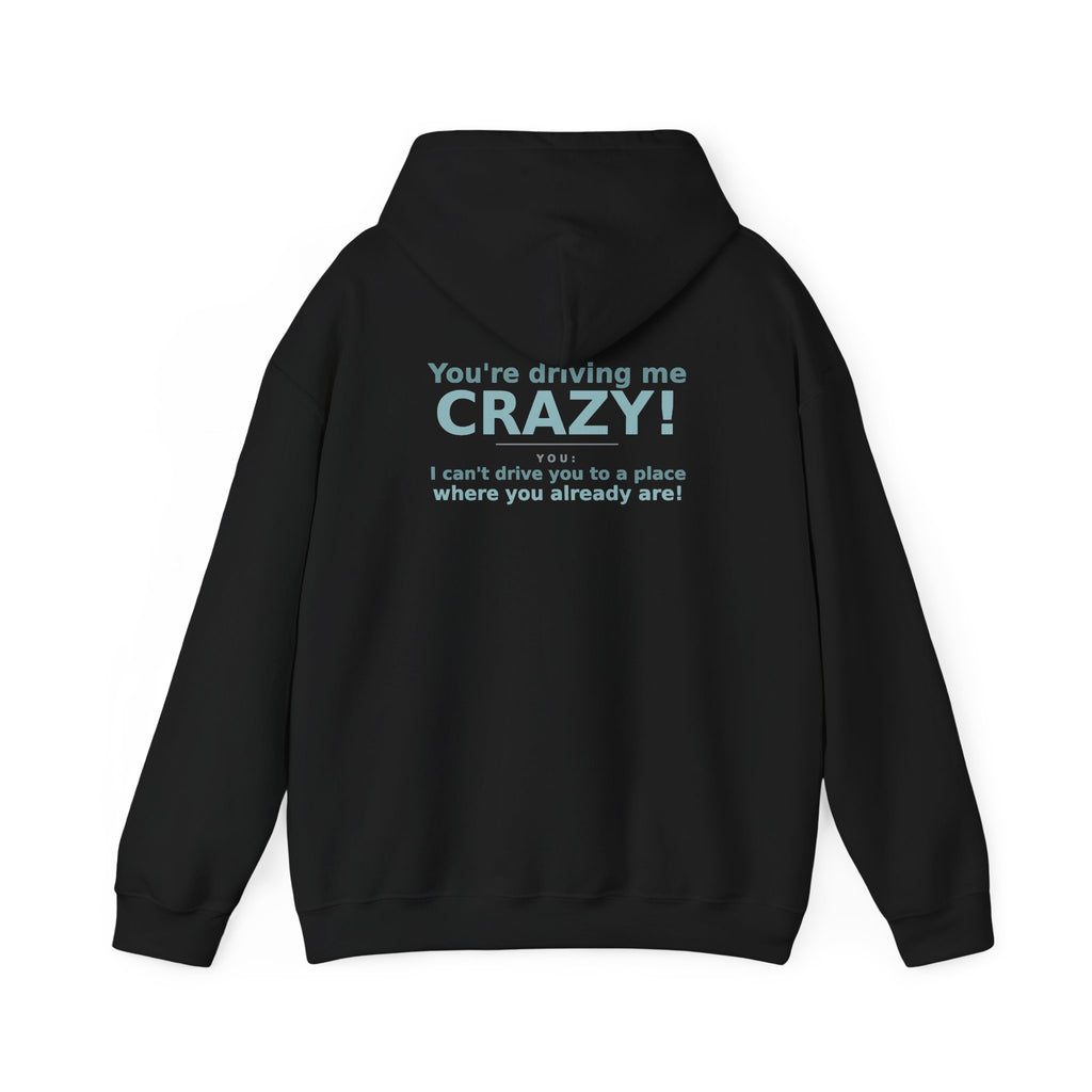 You're Driving Me Crazy Funny Hoodie - Couples Banter Hoodie (Colors A-L)
