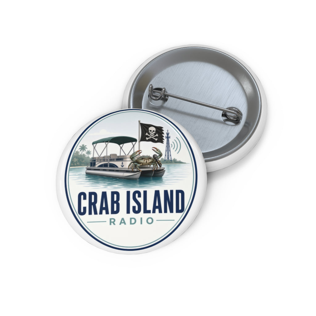 Custom Pin Buttons – Crab Island Radio