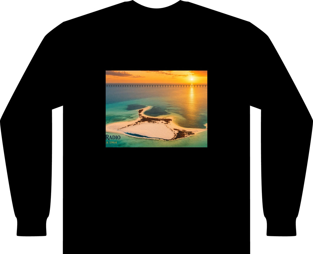 Crab Island Radio Island Sunset Sueded Long Sleeve Tee