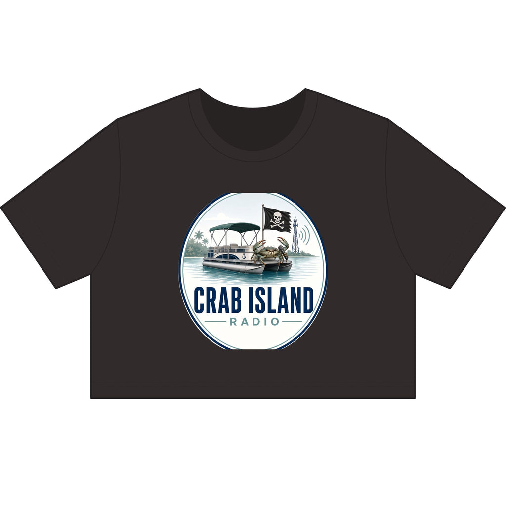 Women's Stone Wash Heavy Crop – Crab Island Radio