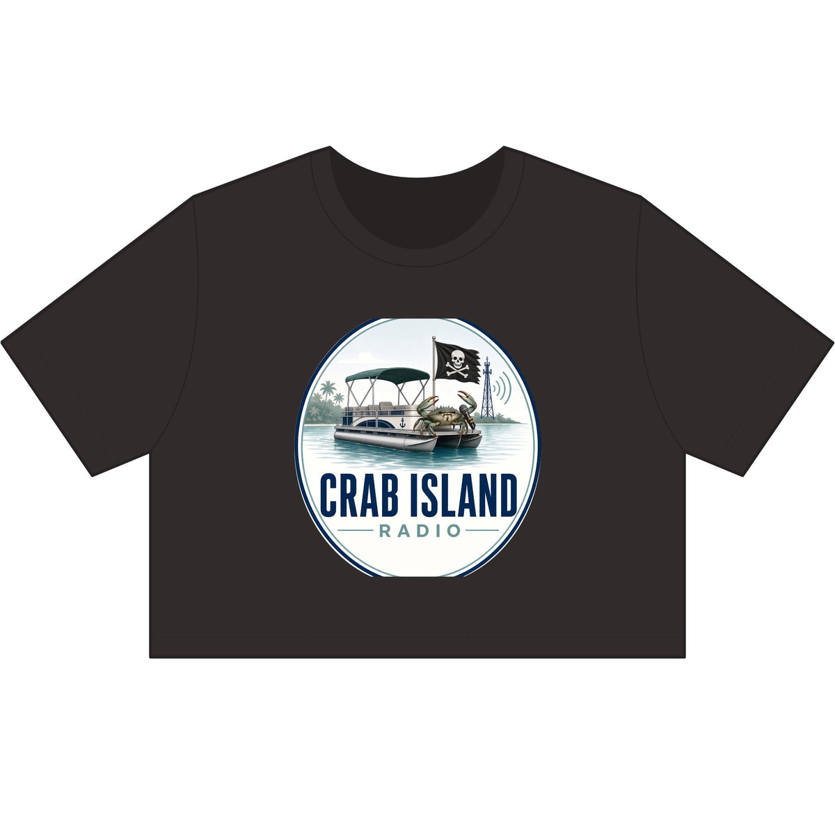 Women's Stone Wash Heavy Crop – Crab Island Radio
