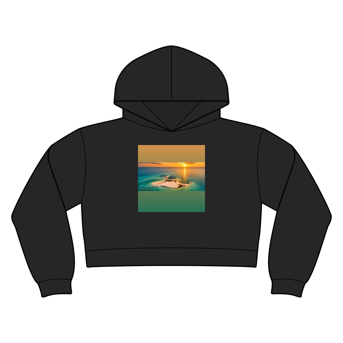 Women's Relax Crop Hood – Island Sunset