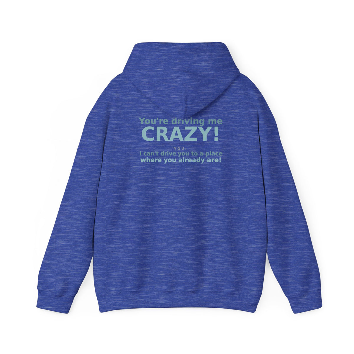 You're Driving Me Crazy Funny Hoodie - Couples Banter Hoodie (Colors A-L)