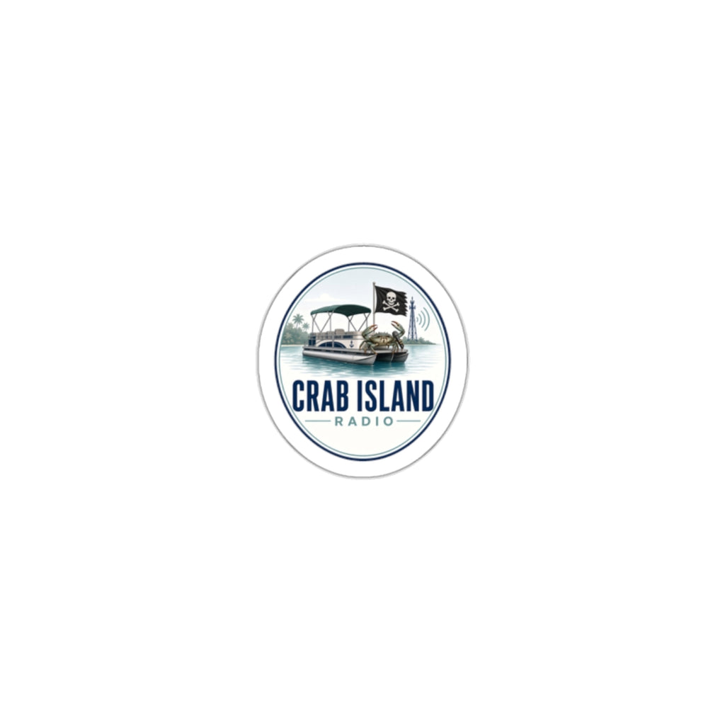 Crab Island Radio Badge Die-Cut Stickers