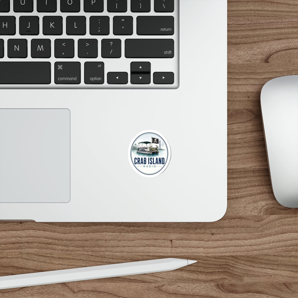 Crab Island Radio Badge Die-Cut Stickers
