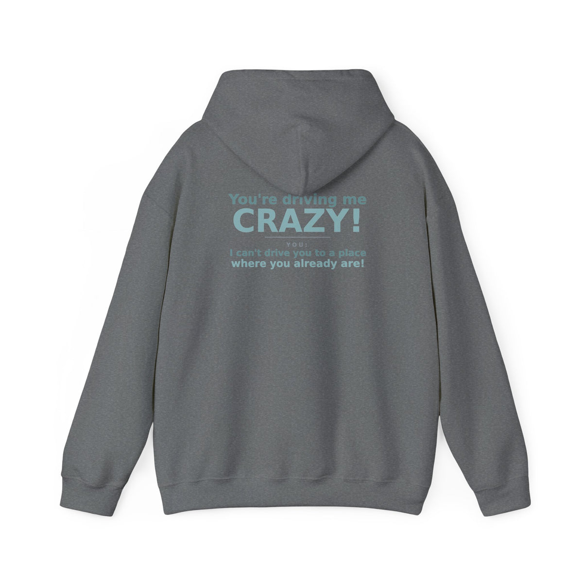 You're Driving Me Crazy Funny Hoodie - Couples Banter Hoodie (Colors A-L)