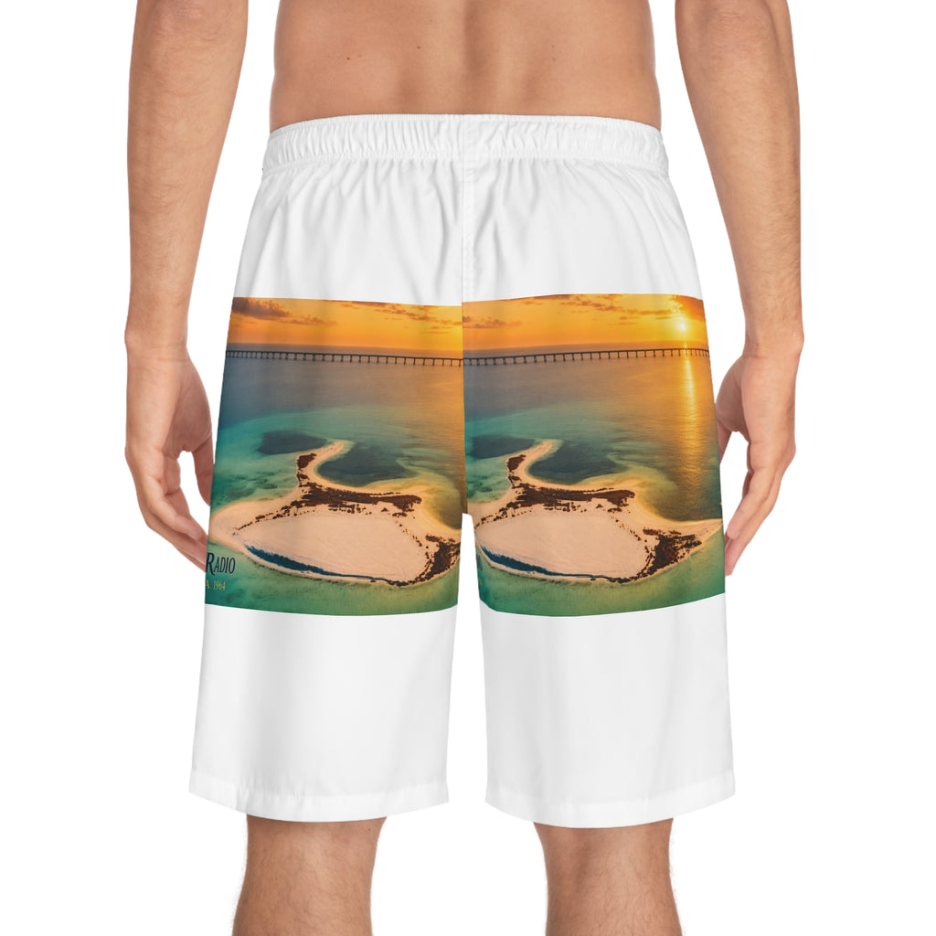 Crab Island Radio Island Sunset Board Shorts