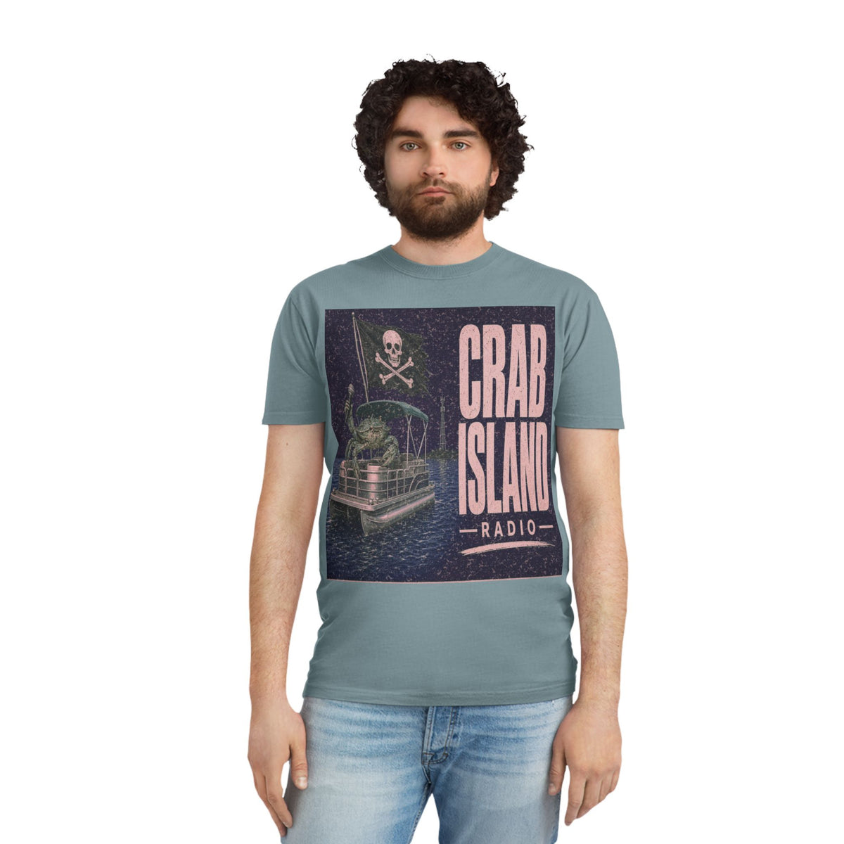 Unisex Faded Shirt – Pirate Crab – Girl Colors (Plum & Rose)