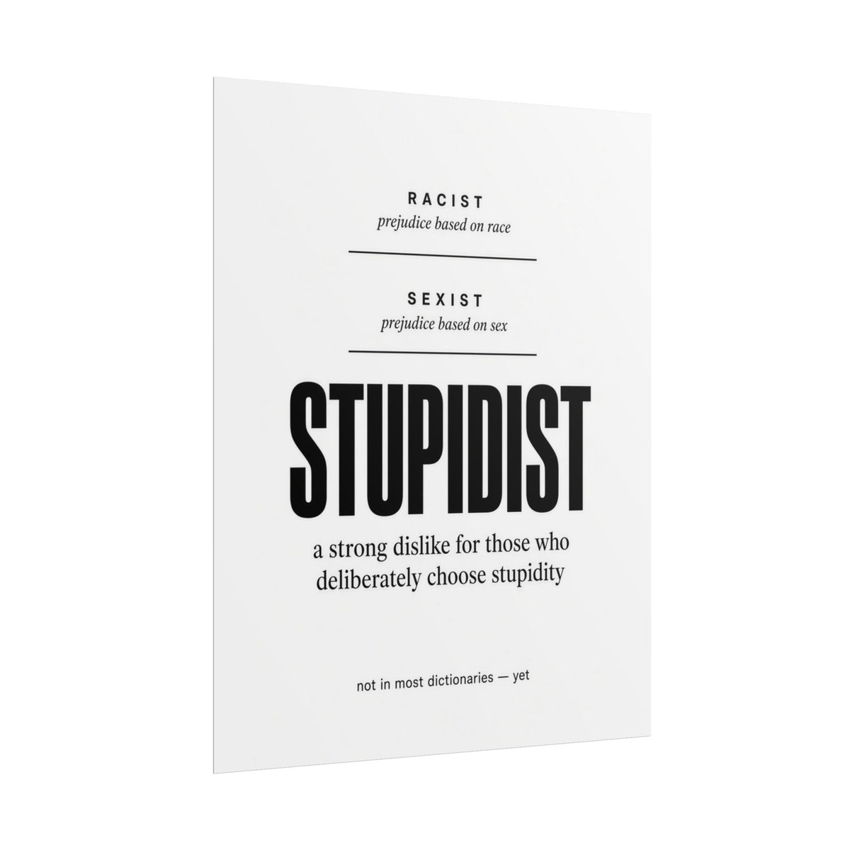 STUPIDIST Dictionary Definition Poster – Funny Wall Art Print