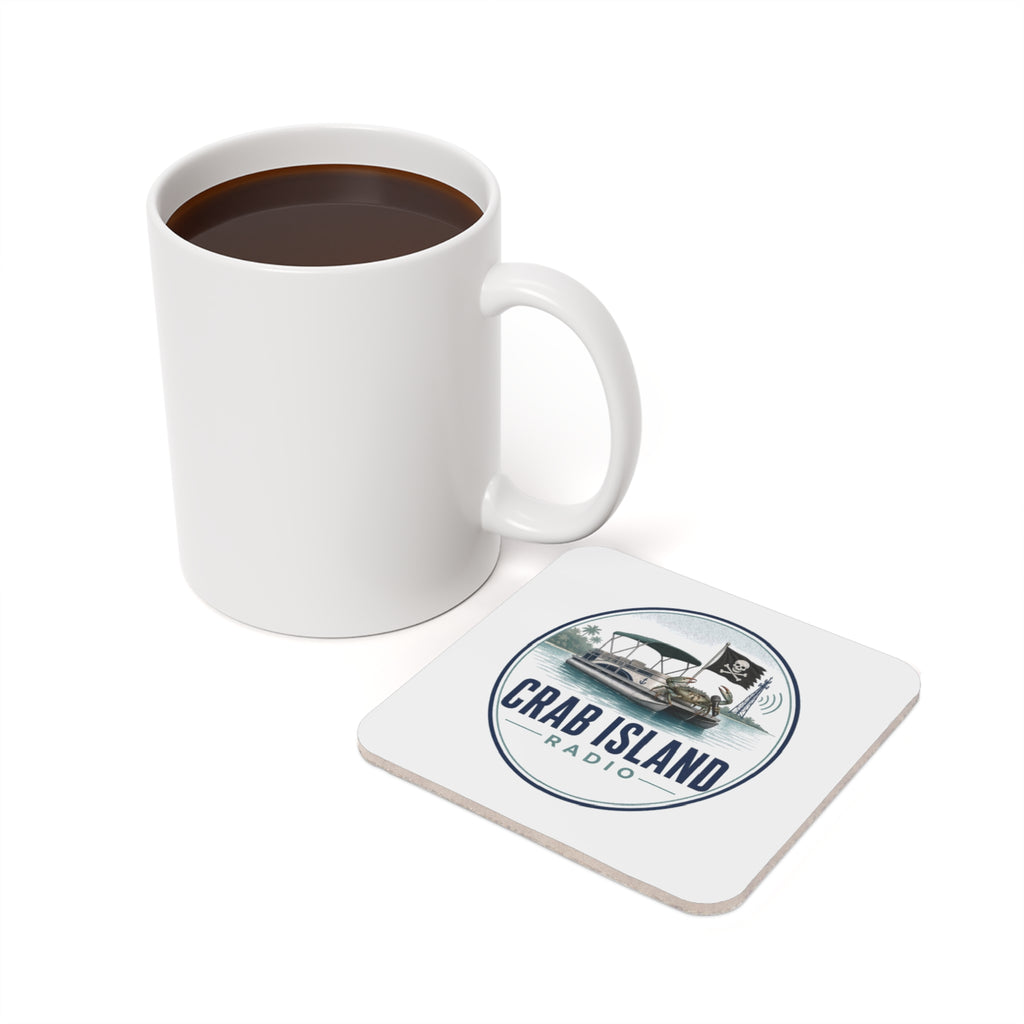 Cork Back Coaster – Crab Island Radio