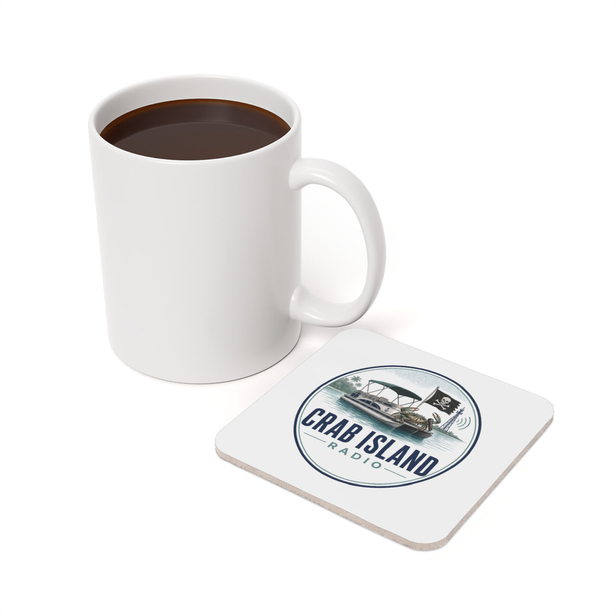 Cork Back Coaster – Crab Island Radio