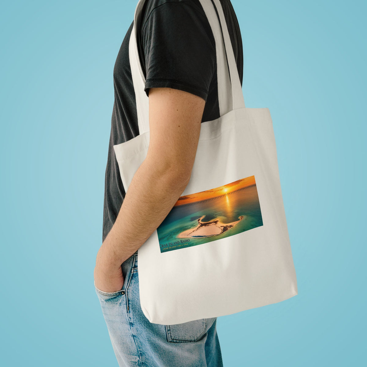 Crab Island Radio Island Sunset Tote