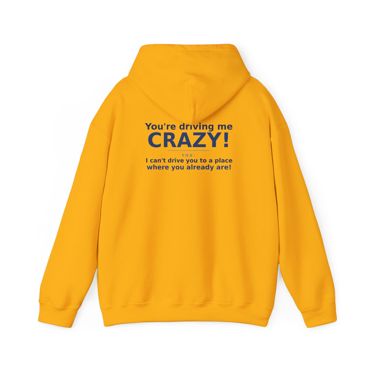 You're Driving Me Crazy Funny Hoodie - Couples Banter Hoodie (Colors A-L)