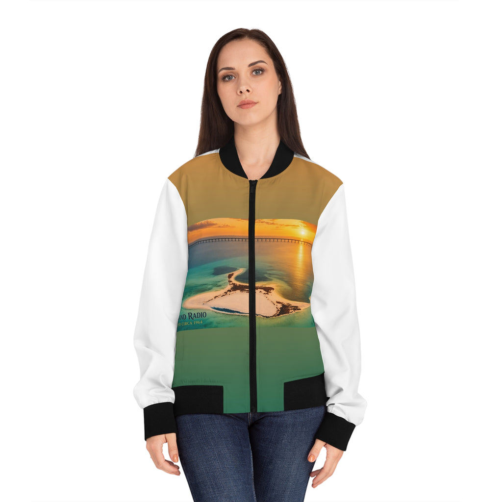 Women's Bomber Jacket (AOP) – Island Sunset