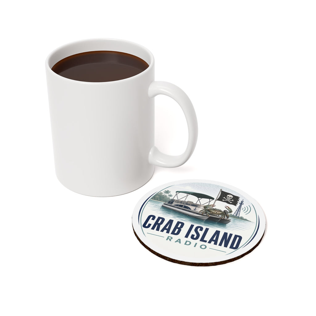 Cork Back Coaster – Crab Island Radio