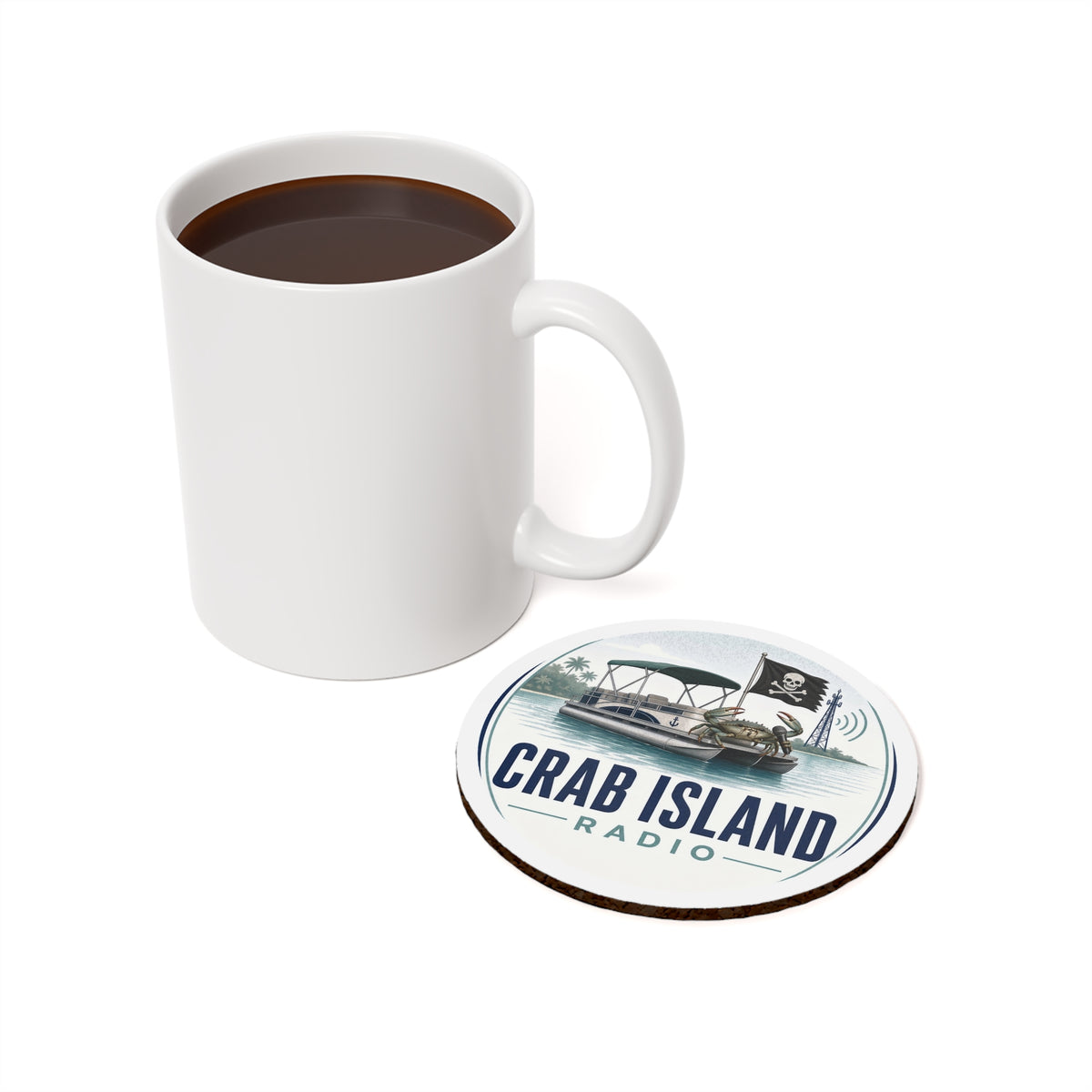 Cork Back Coaster – Crab Island Radio