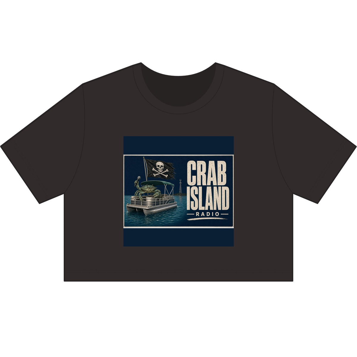 Women's Stone Wash Heavy Crop – Pirate Crab