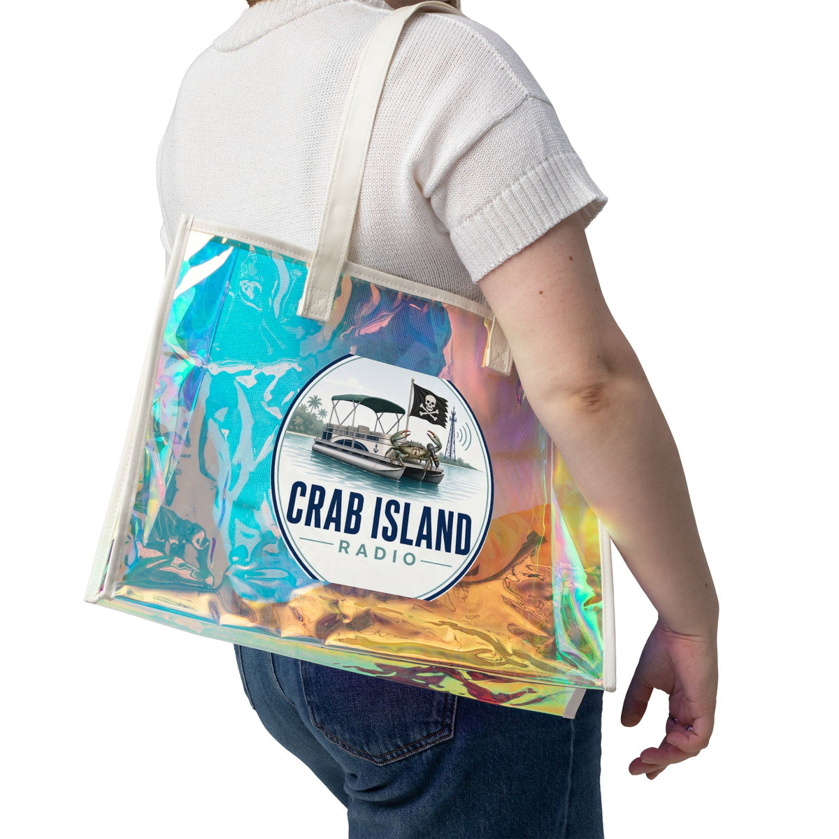 Beach Holographic Tote Bag – Crab Island Radio