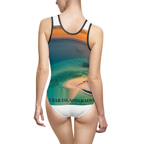 Crab Island Radio Island Sunset Full-Bleed One-Piece Swimsuit