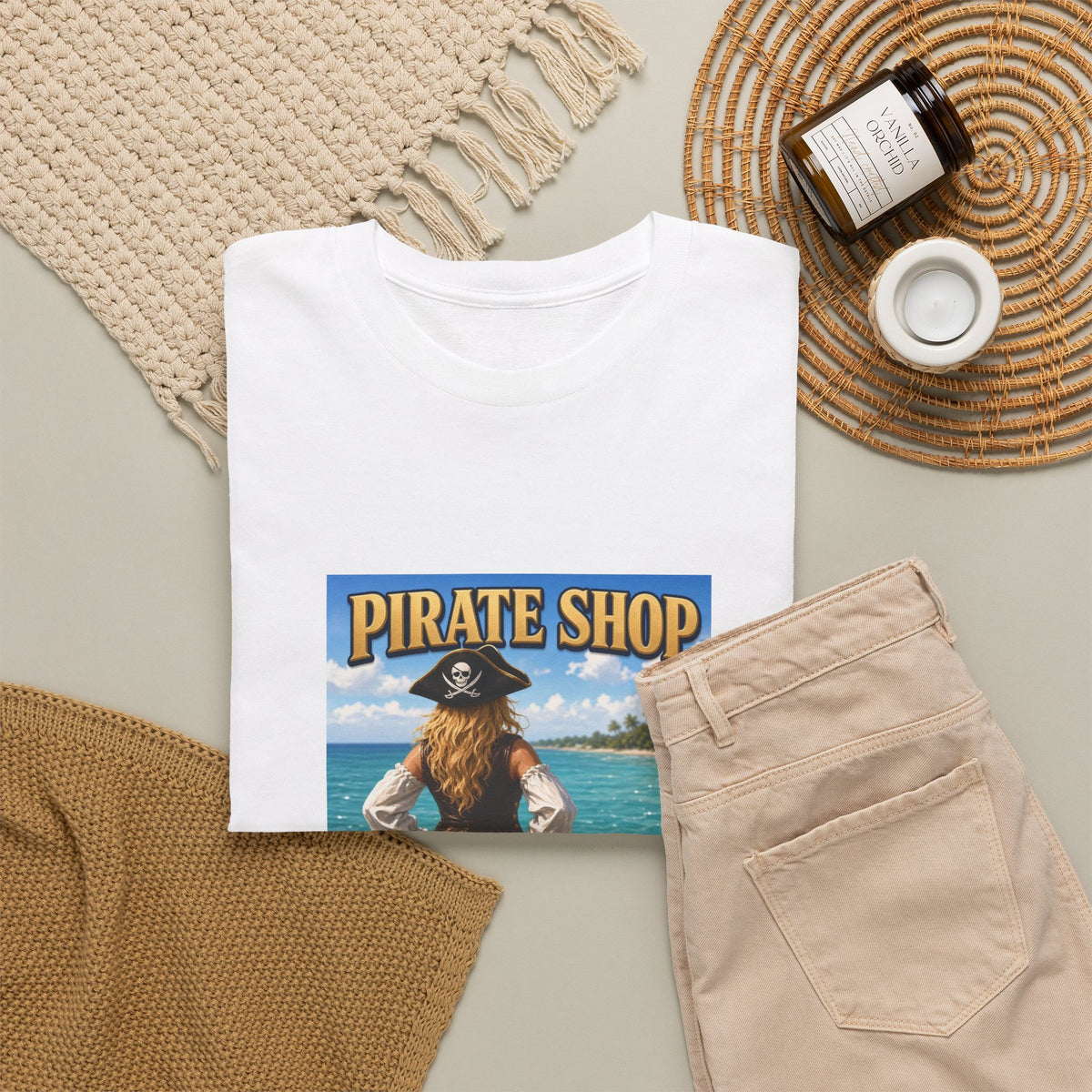 Crab Island Radio Pirate Shop Boat Tee