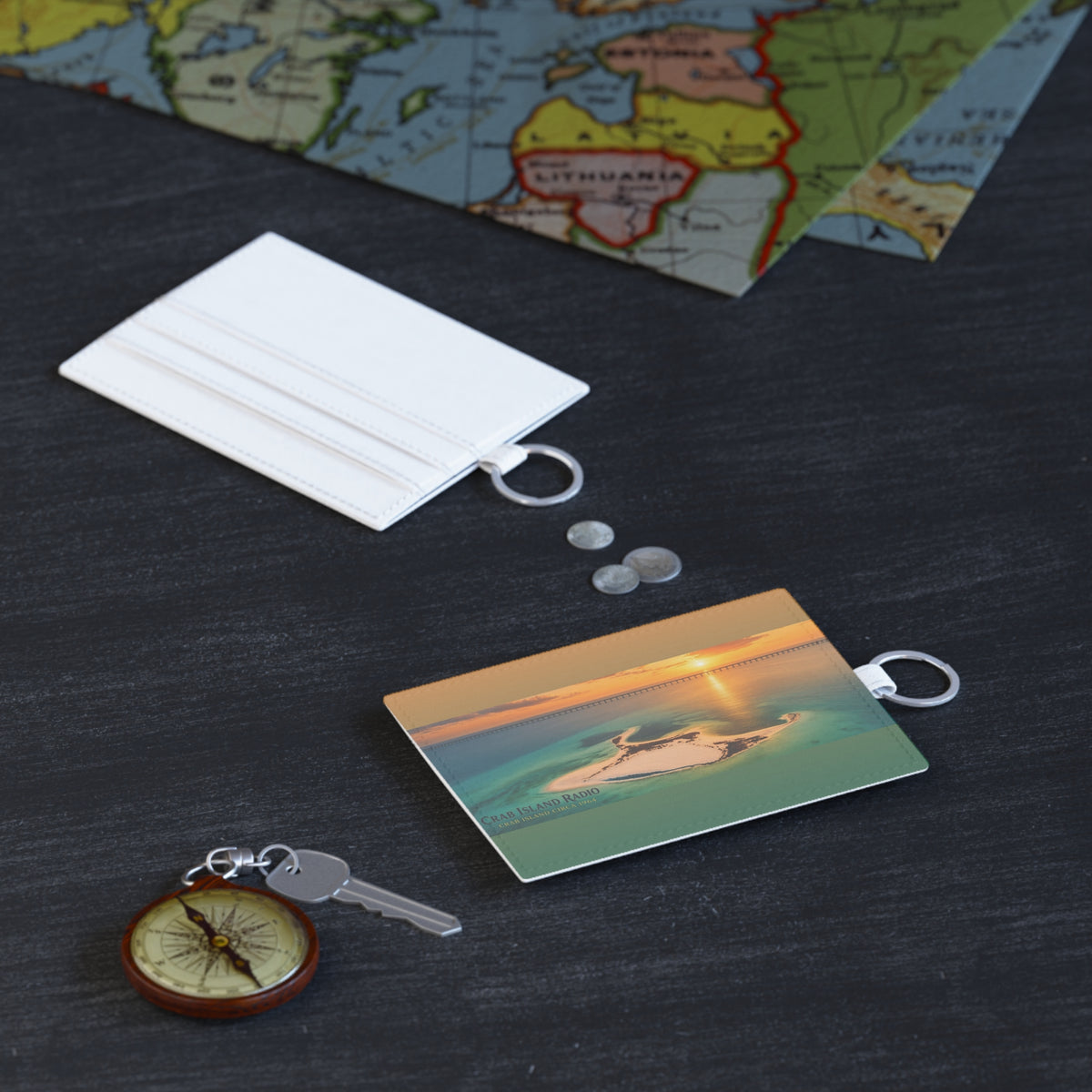 Saffiano Leather Card Holder – Island Sunset