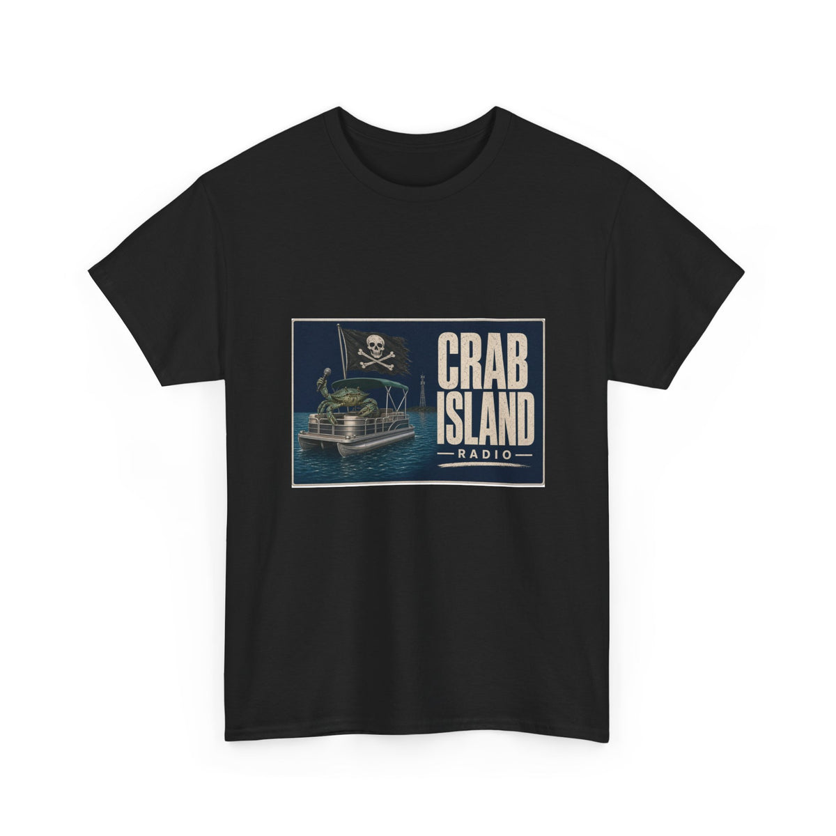 Crab Island Radio Pirate Crab T-Shirt – Destin Florida Pontoon Tee