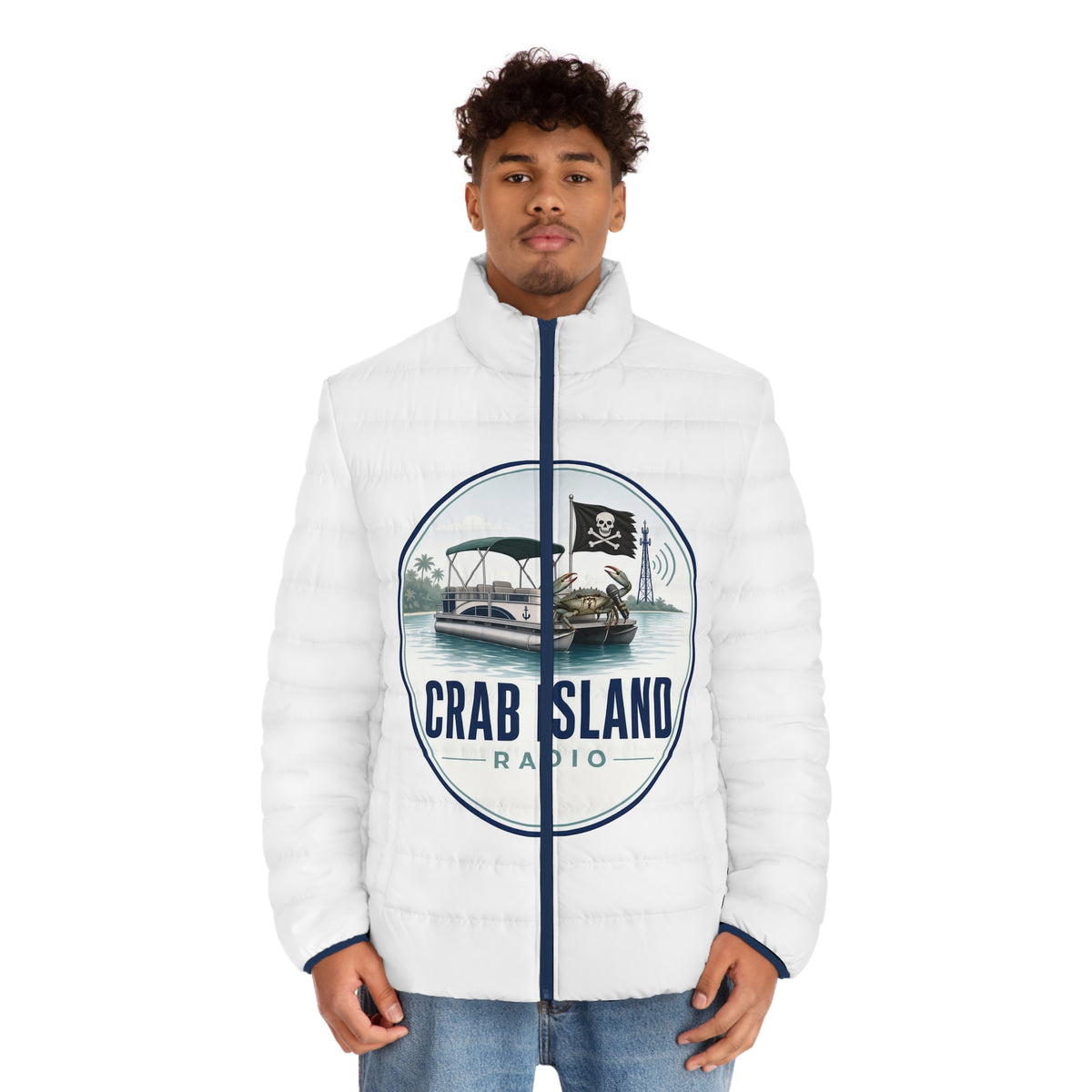 Men's Puffer Jacket (AOP) – Crab Island Radio