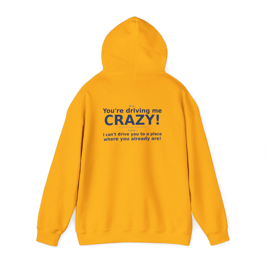 You're Driving Me Crazy Funny Hoodie - Couples Banter Hoodie (Colors A-L)
