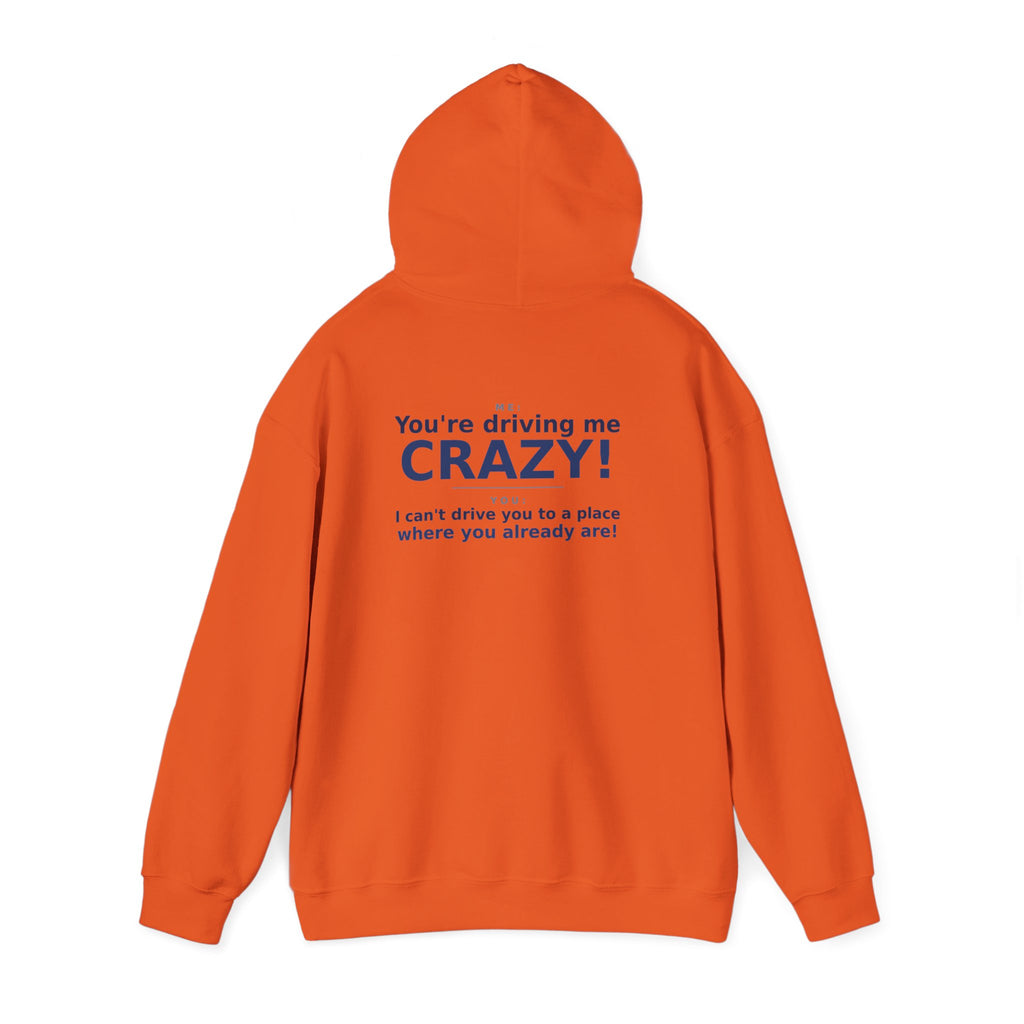 You're Driving Me Crazy Funny Hoodie - Couples Banter Hoodie (Colors M-W)