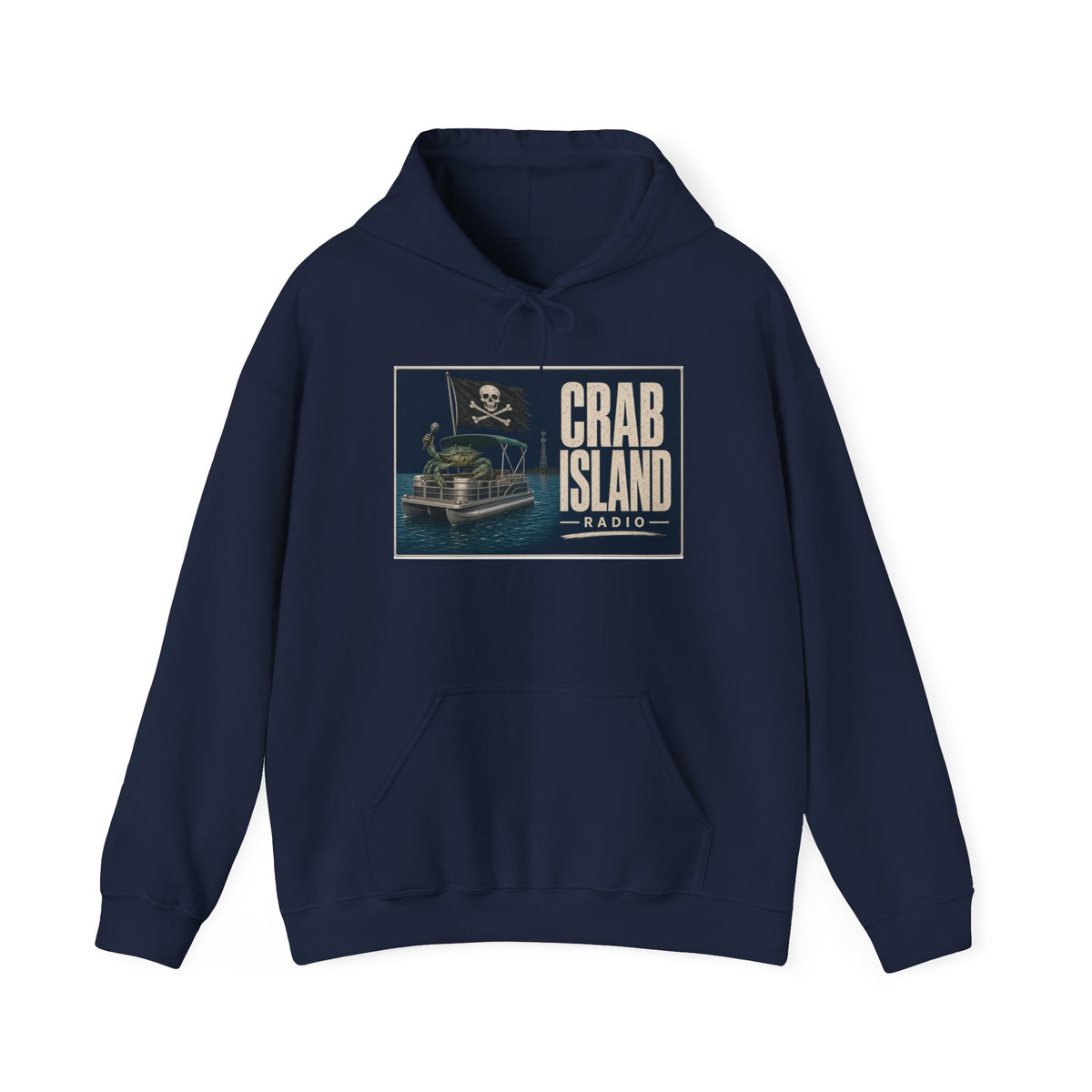 Crab Island Radio Pirate Crab Hoodie – Destin Florida Pontoon Hooded Sweatshirt