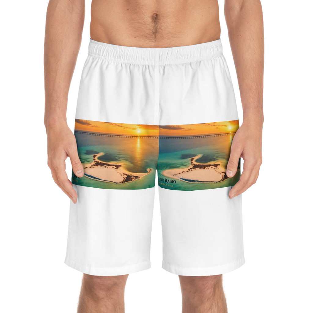 Crab Island Radio Island Sunset Board Shorts