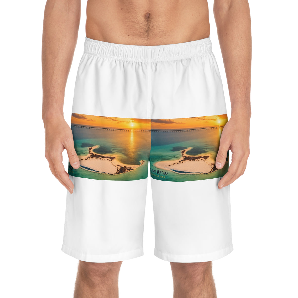 Crab Island Radio Island Sunset Board Shorts