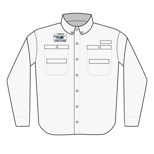 Crab Island Radio Embroidered PFG Fishing Shirt – Destin Florida