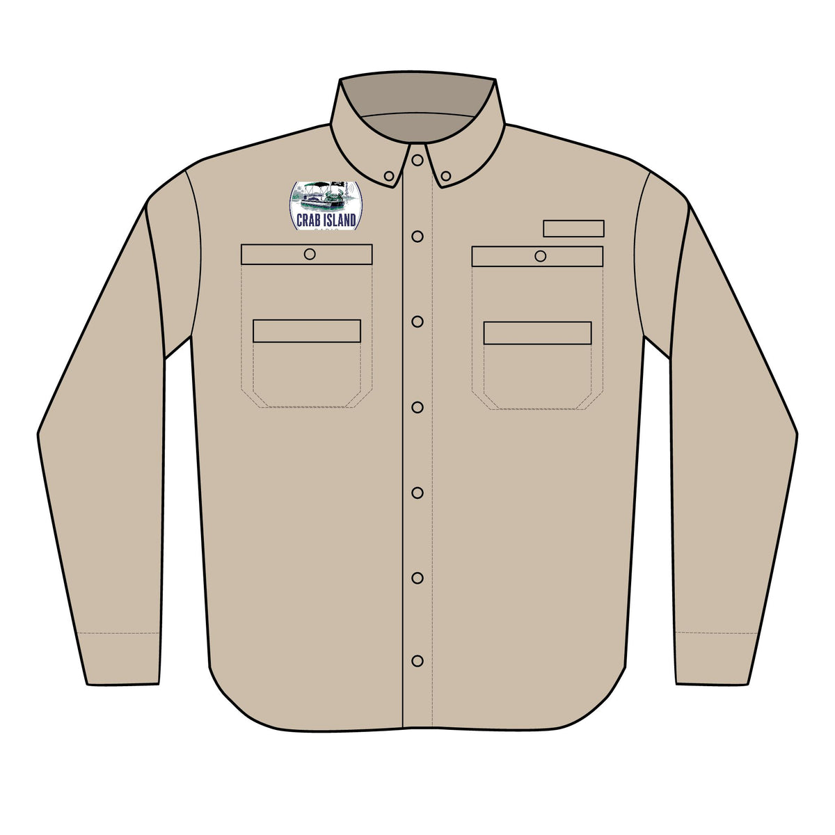 Crab Island Radio Embroidered PFG Fishing Shirt – Destin Florida