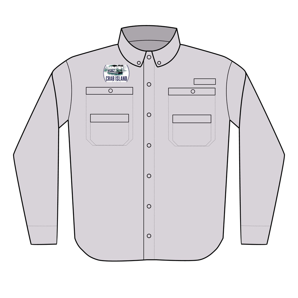 Crab Island Radio Embroidered PFG Fishing Shirt – Destin Florida