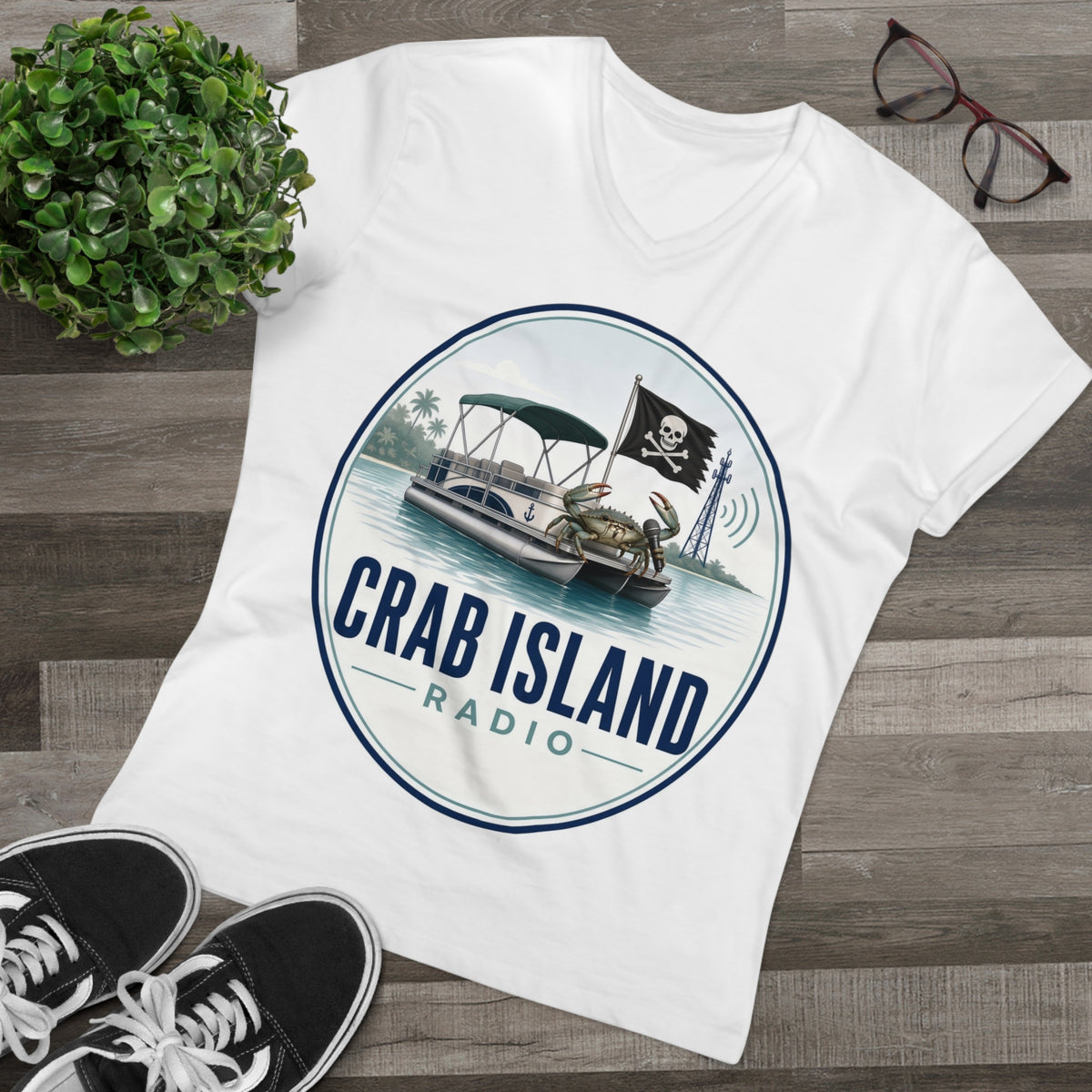 Men’s Presenter V-neck – Crab Island Radio