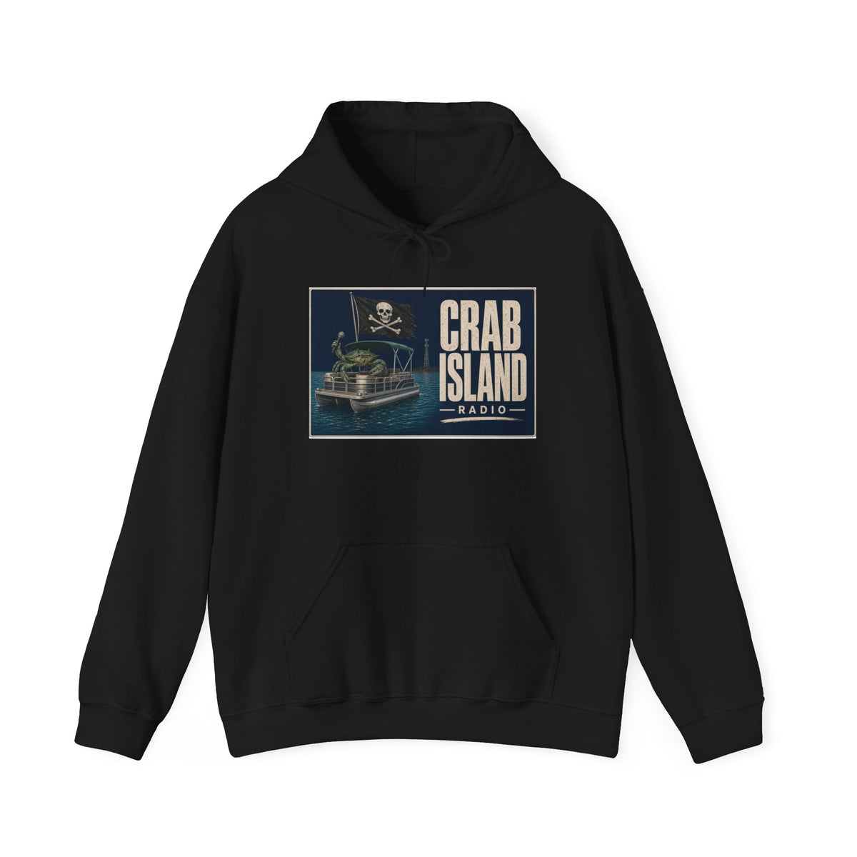 Crab Island Radio Pirate Crab Hoodie – Destin Florida Pontoon Hooded Sweatshirt