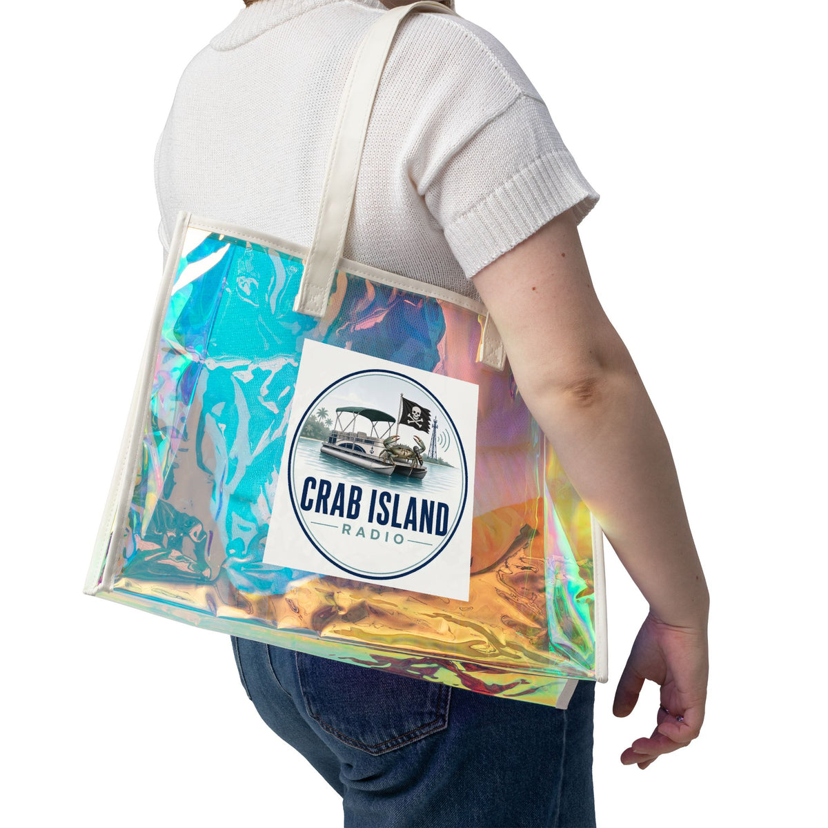 Beach Holographic Tote Bag – Crab Island Radio