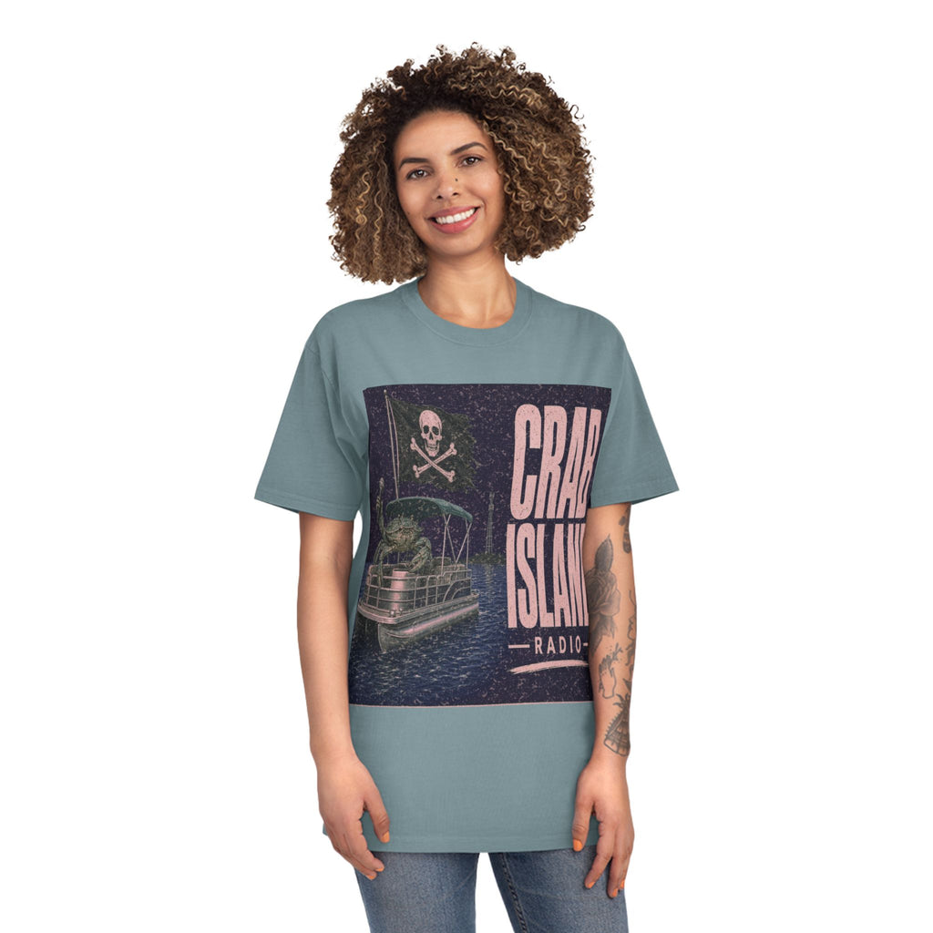 Unisex Faded Shirt – Pirate Crab – Girl Colors (Plum & Rose)