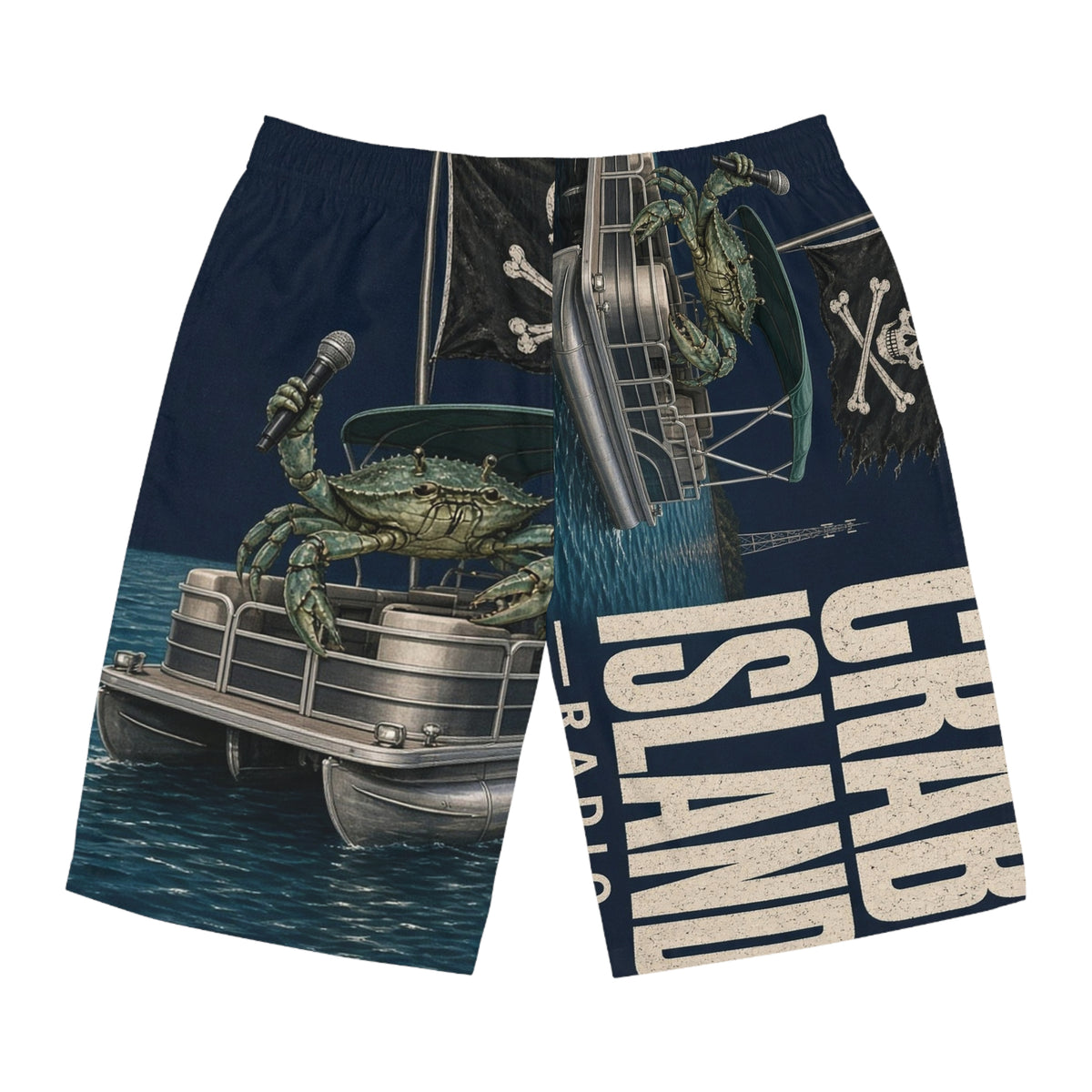 Crab Island Radio Pirate Crab Wrap Board Shorts