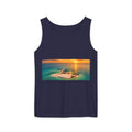 Crab Island Radio Men's Island Sunset Tank Top - True Navy