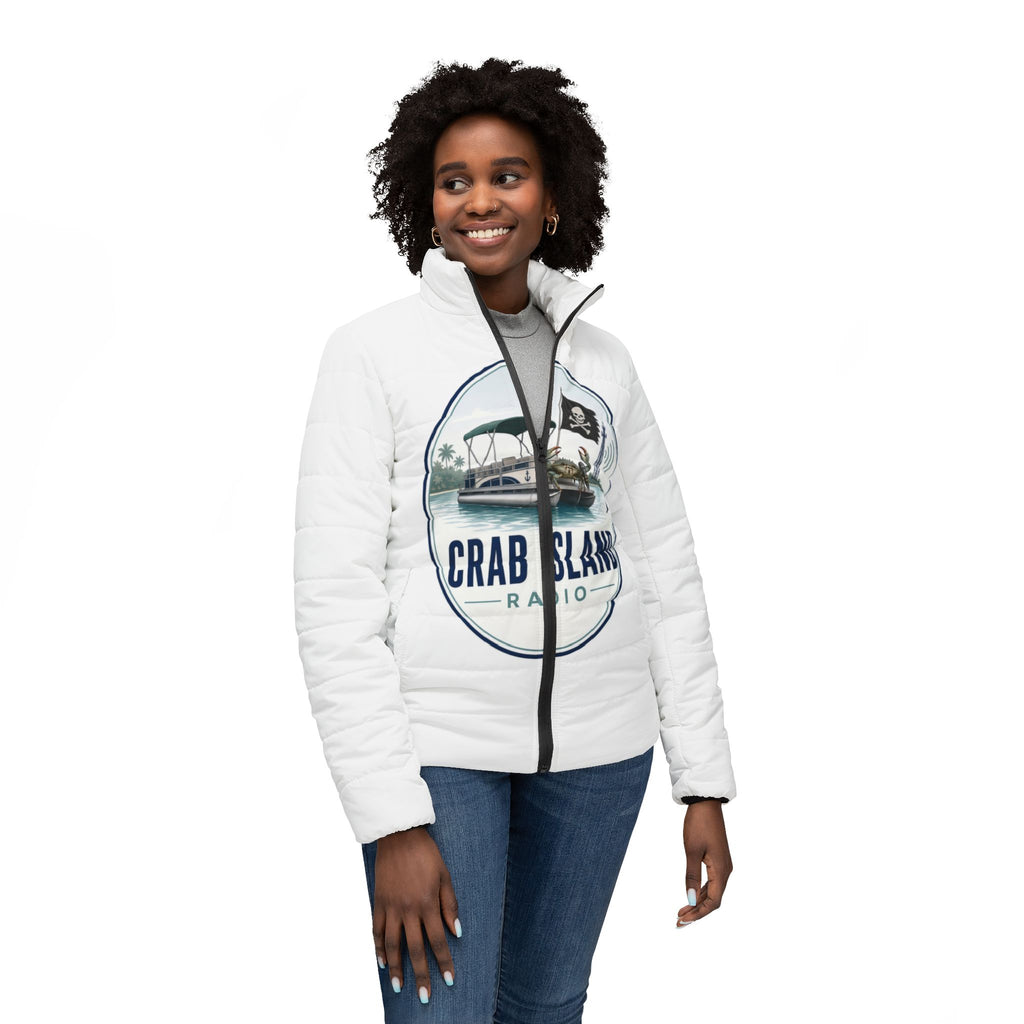 Women's Puffer Jacket (AOP) – Crab Island Radio