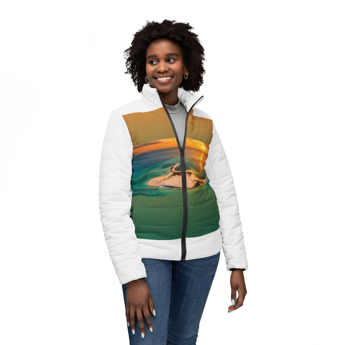 Women's Puffer Jacket (AOP) – Island Sunset