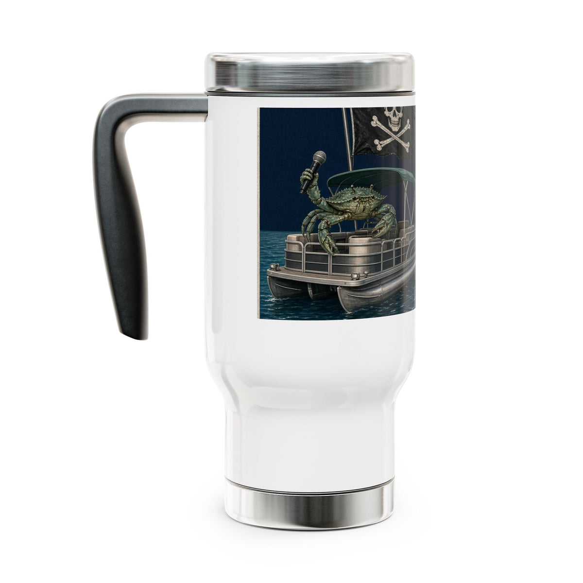 Stainless Steel Travel Mug with Handle, 14oz – Pirate Crab