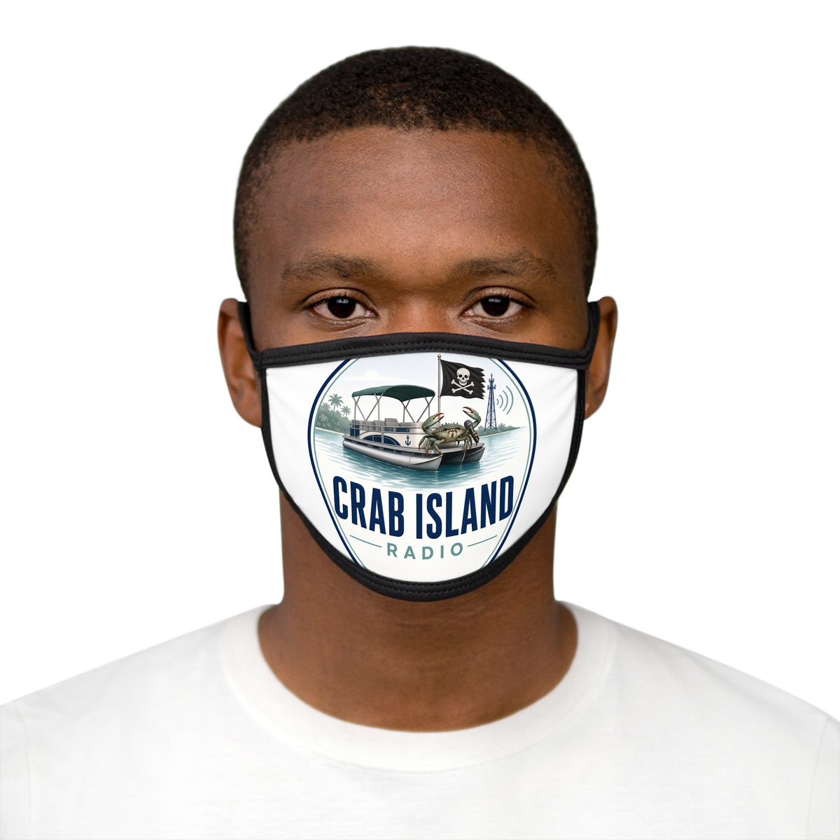 Mixed-Fabric Face Mask – Crab Island Radio