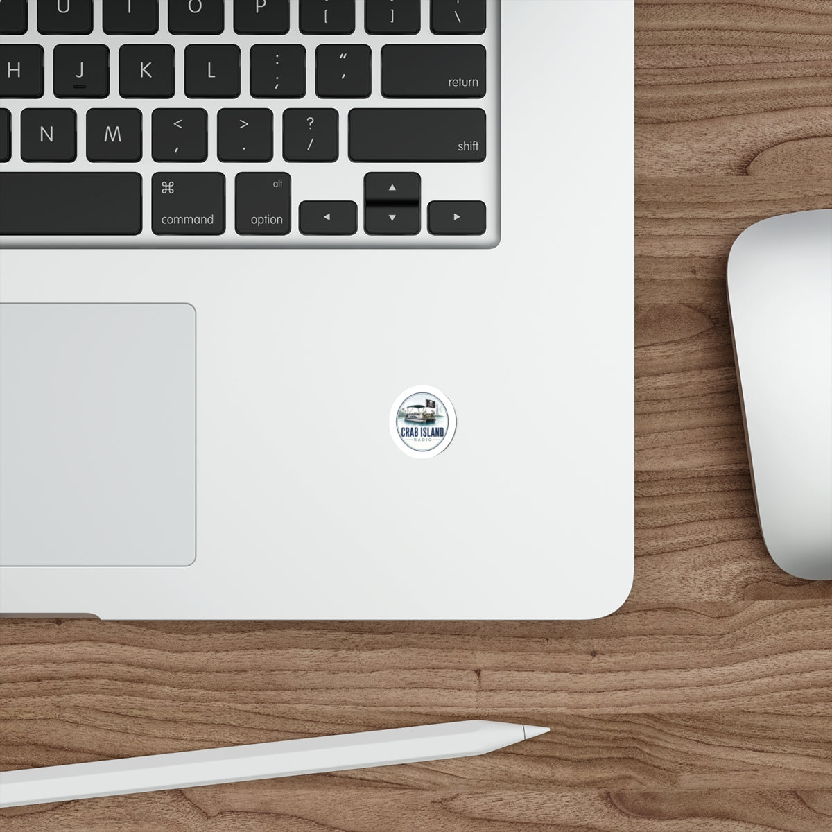 Crab Island Radio Badge Die-Cut Stickers