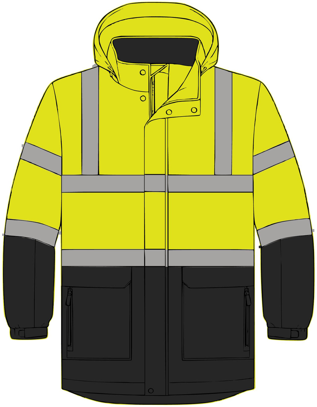 ANSI 107 Class 3 Safety Heavyweight Parka – Crab Island Radio