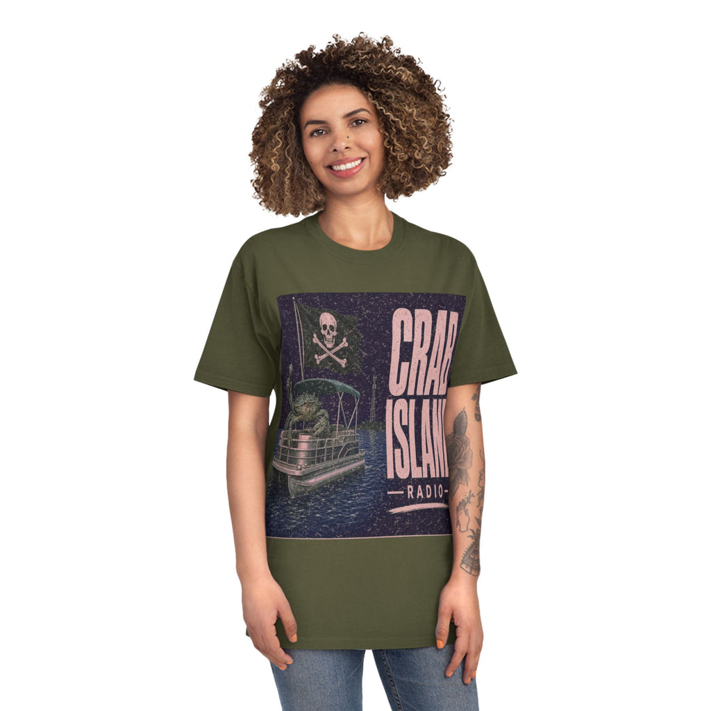 Unisex Faded Shirt – Pirate Crab – Girl Colors (Plum & Rose)